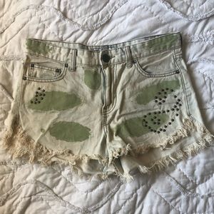 Camo studded Free People cut off shorts